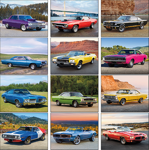 Muscle Cars Spiral Bound Wall Calendar for 2023